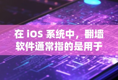在 iOS 系统中，翻墙软件通常指的是用于访问互联网网站的软件，如浏览器、VPN等。以下是一些在 iOS 系统中常见的翻墙软件及其功能