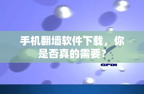 手机翻墙软件下载，你是否真的需要？