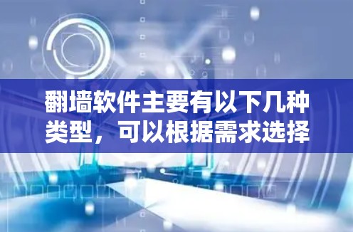 翻墙软件主要有以下几种类型，可以根据需求选择合适的工具