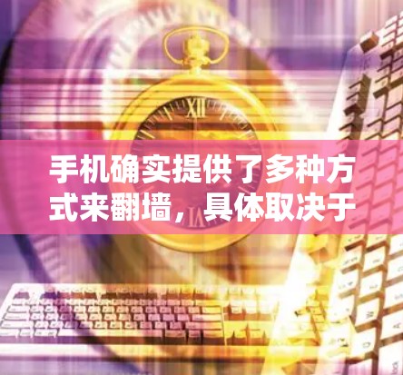手机确实提供了多种方式来翻墙，具体取决于你的需求和设备的配置。以下是详细的步骤和方法